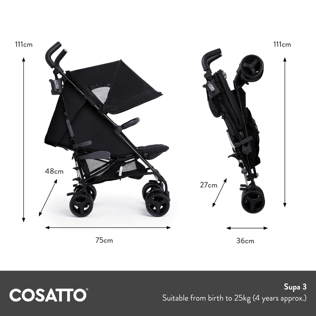 Cosatto Supa 3 Pushchair with Footmuff | Hoglet