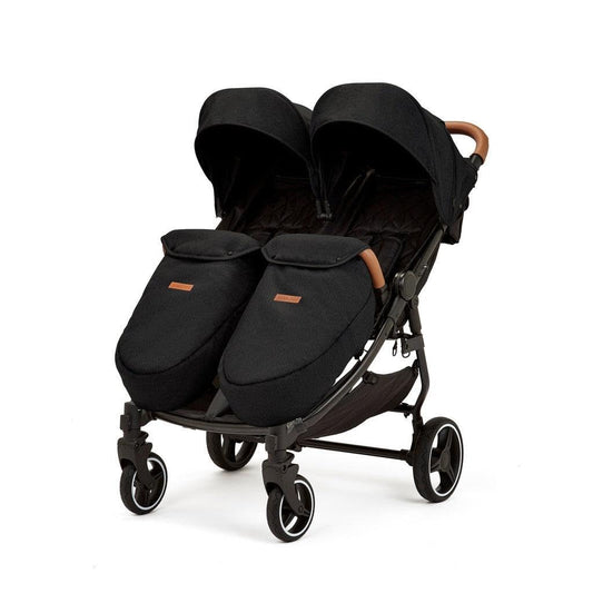 Ickle Bubba Venus Prime Twin Stroller – Black/Tan
