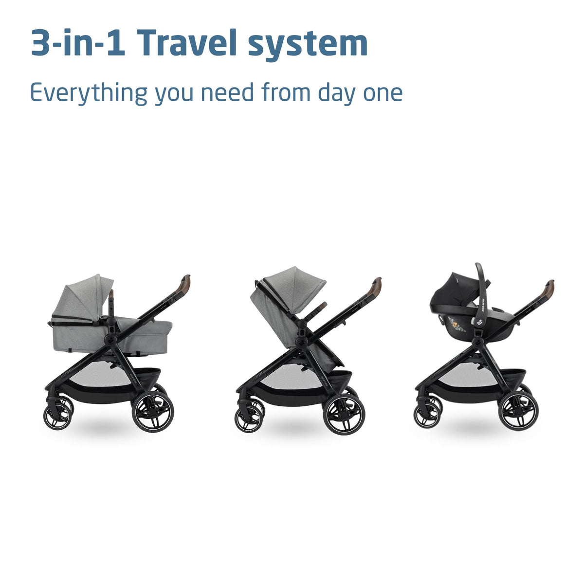 Maxi-Cosi Zelia Select Trio 3-in-1 Travel System – Grey