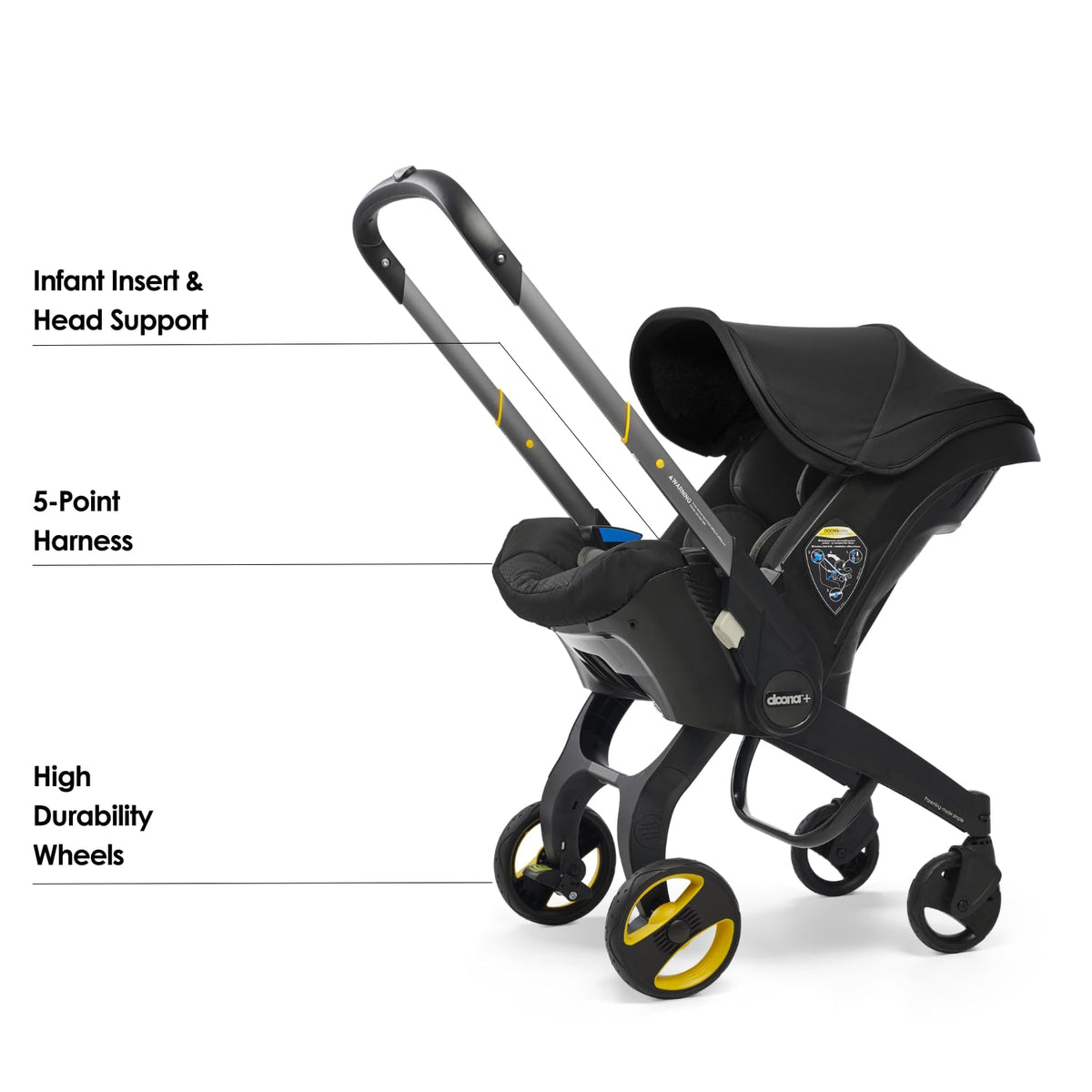 Doona+ Baby Car Seat & Travel Stroller | Nitro Black