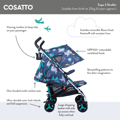Cosatto Supa 3 Pushchair with Footmuff | Hoglet