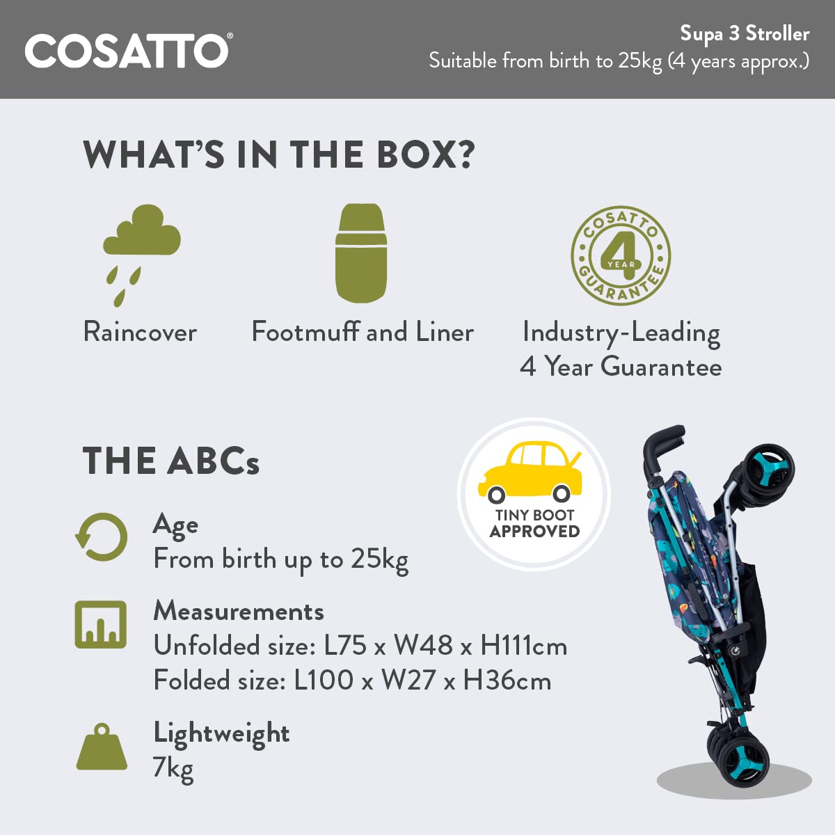 Cosatto Supa 3 Pushchair with Footmuff | Hoglet