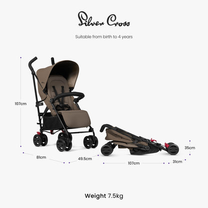 Silver Cross Pop 2 Everyday Stroller Birth to 22kg Sage
