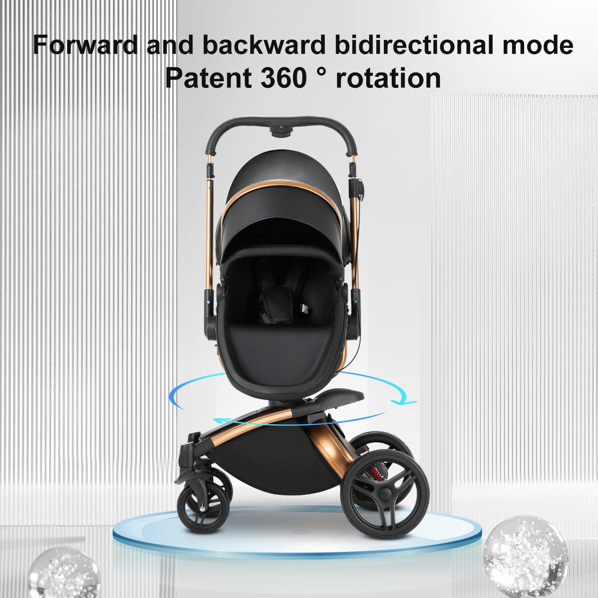 Magic ZC 3-in-1 Baby Stroller PU Leather – White 906