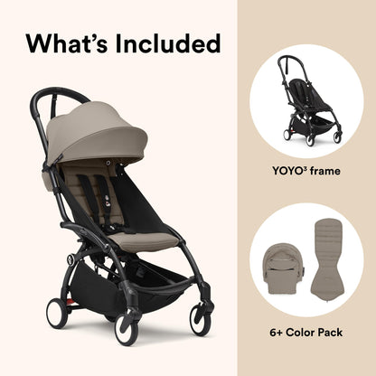 Stokke YOYO3 Stroller from 6 Months – Black Frame & Taupe