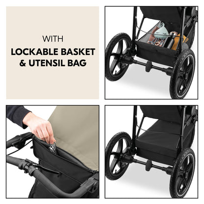 Hauck Runner 3 All-Terrain Stroller with Handbrake – Olive