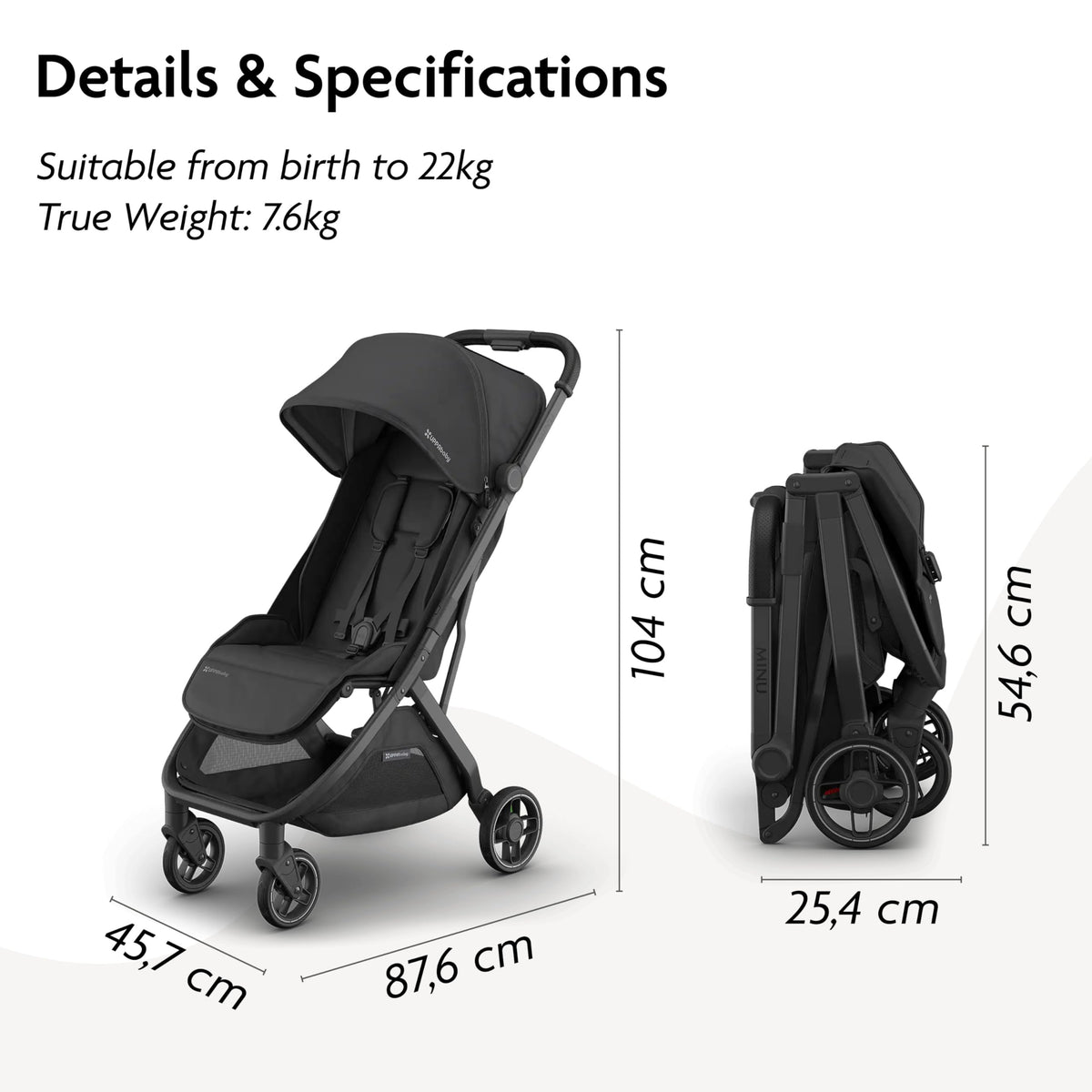 UPPAbaby MINU V3 Lightweight Travel Stroller | Jake | 22kg
