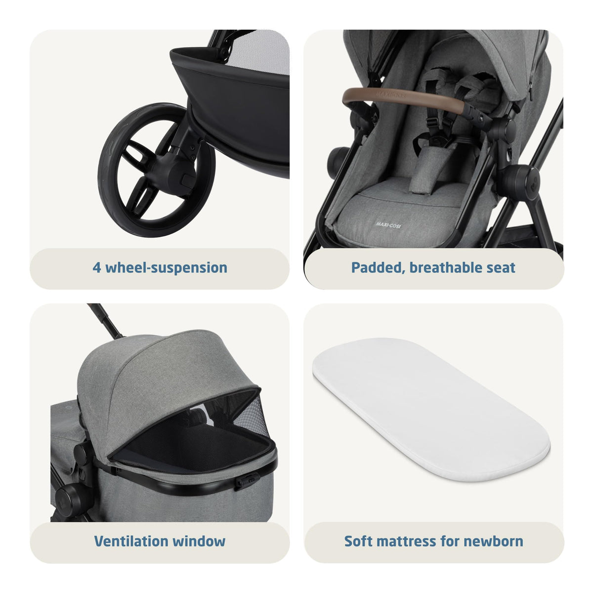 Maxi-Cosi Zelia Select Trio 3-in-1 Travel System – Grey