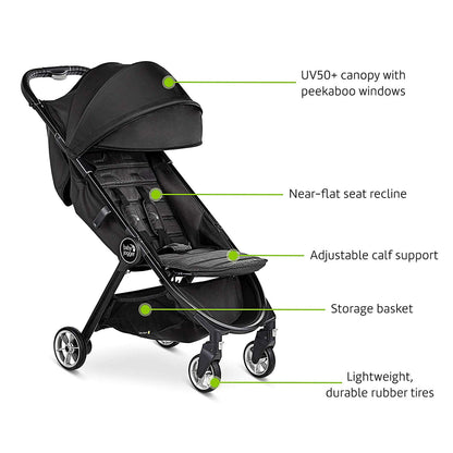 Baby Jogger City Tour 2 Travel Stroller | Pitch Black
