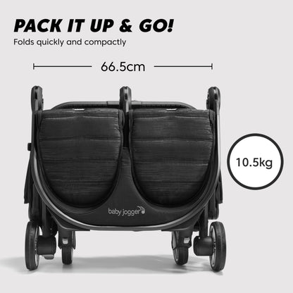 Baby Jogger City Tour 2 Double Pushchair | Pitch Black