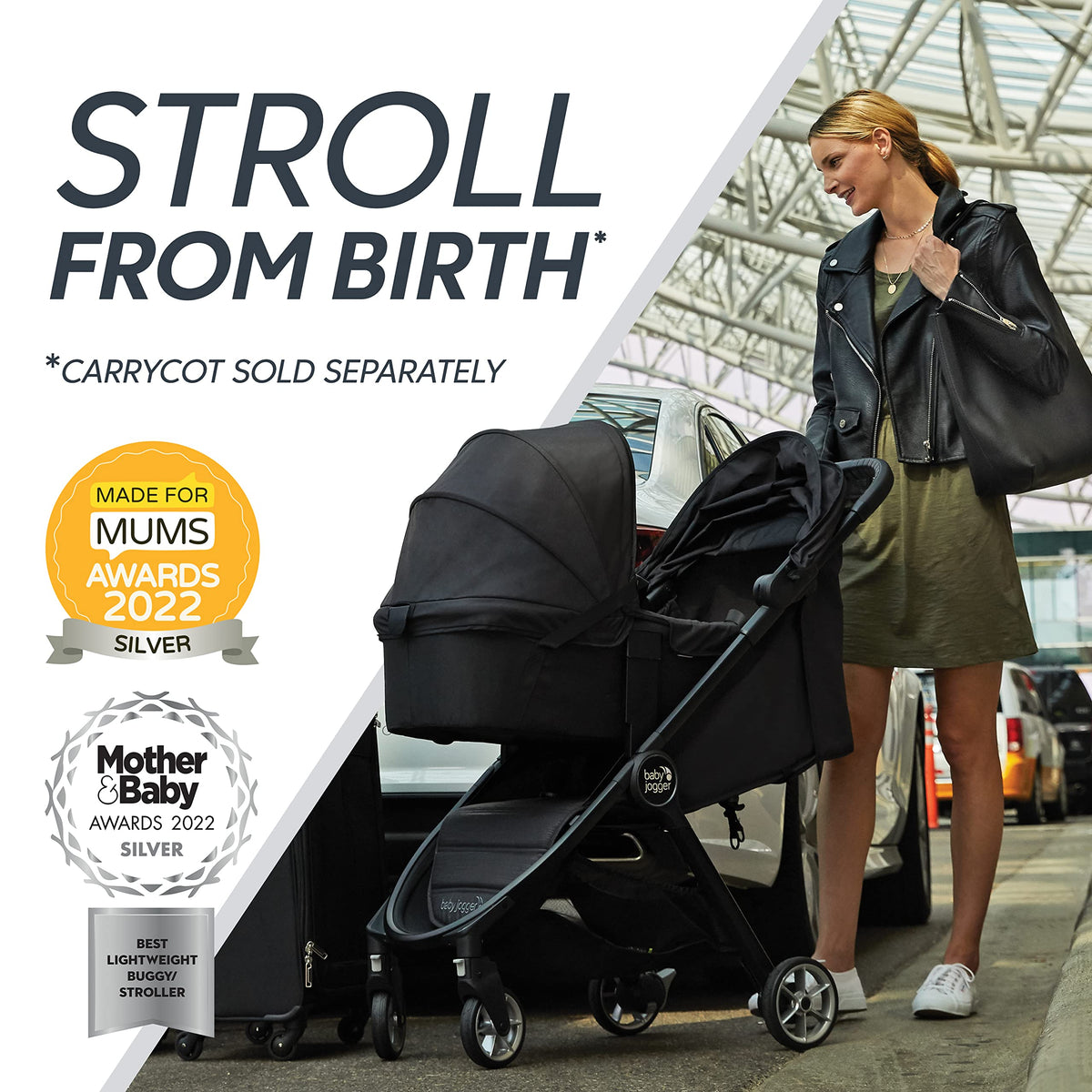 Baby Jogger City Tour 2 Travel Stroller | Pitch Black