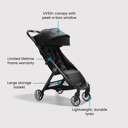 Baby Jogger City Tour 2 Travel Stroller | Pitch Black