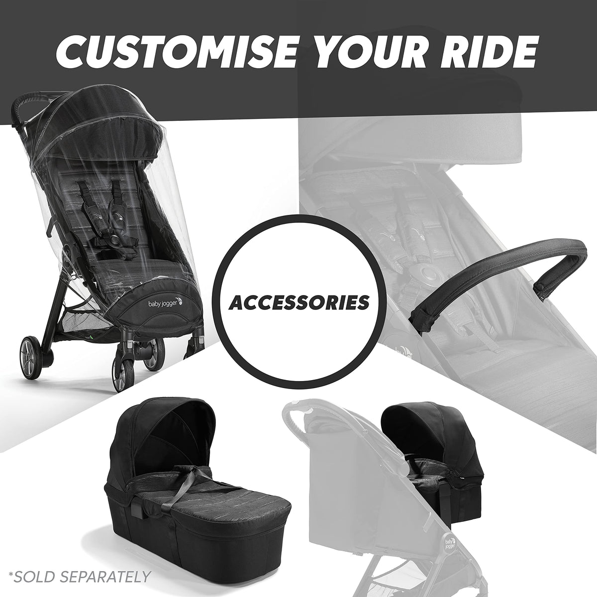 Baby Jogger City Tour 2 Travel Stroller | Pitch Black