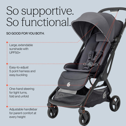 Ergobaby Metro3 Foldable Travel Stroller | Graphite Grey
